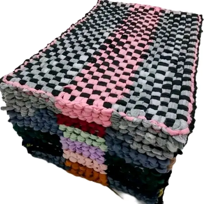 (4 PCS) KESET ANYAM KAIN TEBAL MENYERAP CORAK WARNA