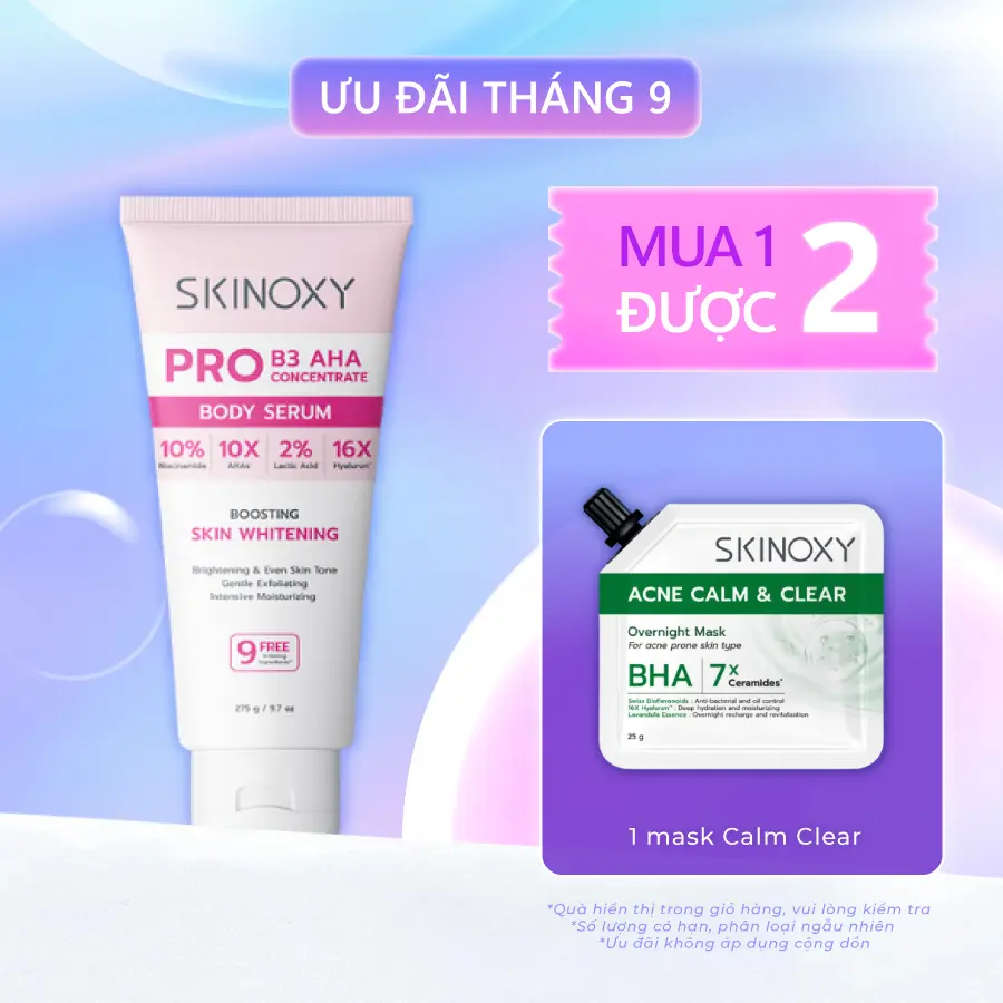 TINH CHẤT DƯỠNG THỂ DƯỠNG SÁNG ĐỀU MÀU DA SKINOXY PRO B3 AHA CONCENTRATE BODY SERUM 275g
