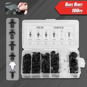 Baut Rivet 100PCS Mur Baut Rivet Bumper Mobil Serbaguna Klip Pintu Bumper Body Mobil Klip Fender Universal