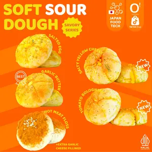 [PROMO GEDE GEDEAN] HALAL SOFT SOURDOUGH / ROTI LEMBUT RASA SALTED EGG / ABON SAPI PEDAS / GARLIC CHEESE [SATUAN]- ORU Indonesia Sari