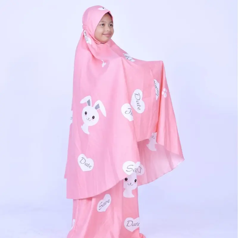 Mukena Katun Anak Motif Kuromi / Labubu / Kelinci /  Mukena Anak Usia 7 - 15 Tahun 2