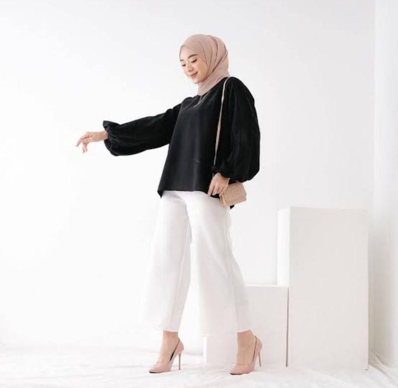 Kamiya Blouse/atasan wanita/atasan blouse/baju blouse/atasan terbaru/atasan cringkle/atasan tangan balon/atasan terkini/baju wanita terbaru 8