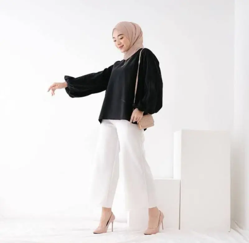 Kamiya Blouse/atasan wanita/atasan blouse/baju blouse/atasan terbaru/atasan cringkle/atasan tangan balon/atasan terkini/baju wanita terbaru 8