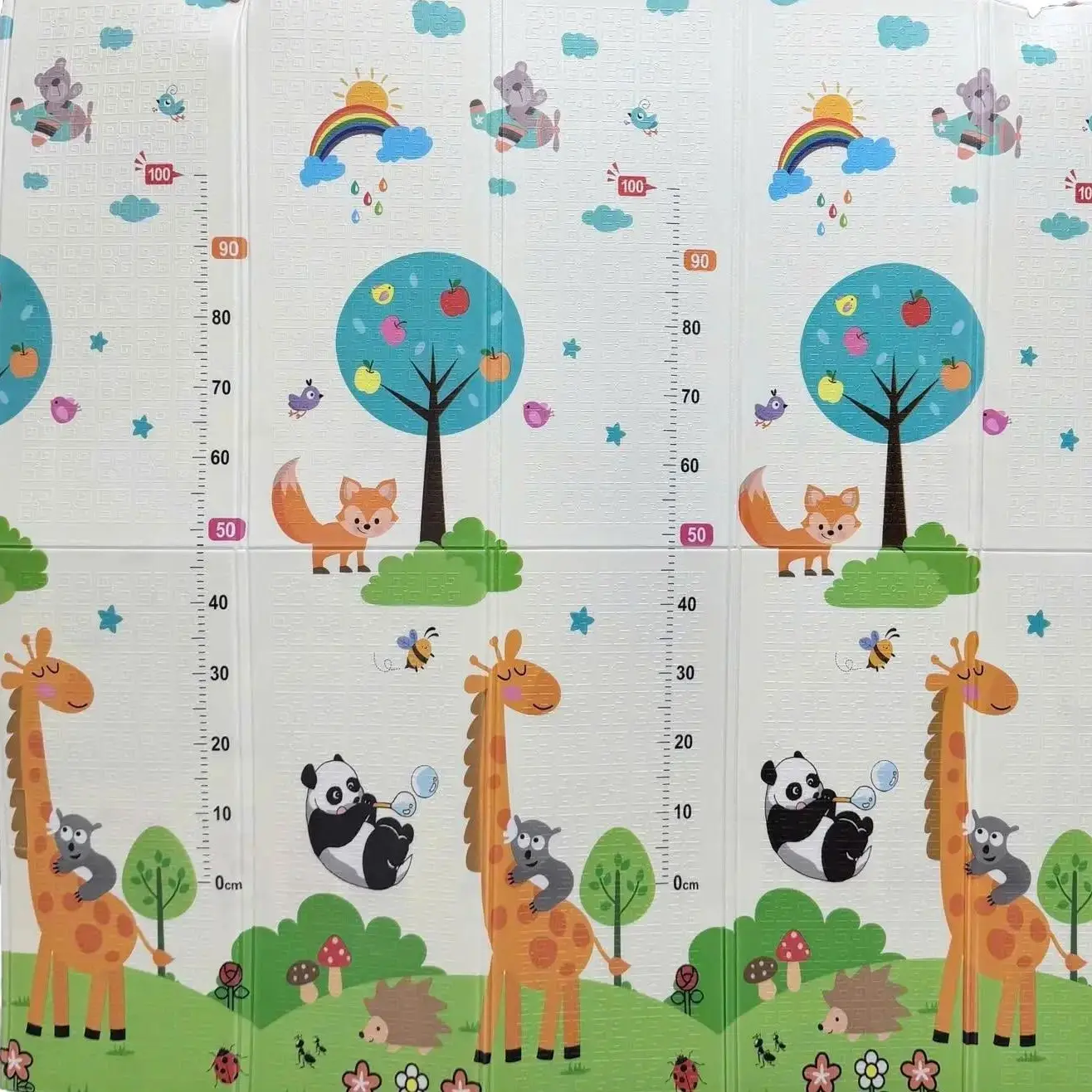 Thảm xốp trải sàn cho bé Kích thước 1m8/2m Chống thấm chống trơn trượt Gấp gọn XPE 2 mặt an toàn cho bé tập bò