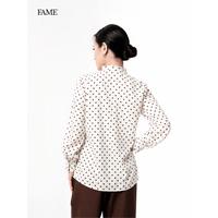 Gambar FAME | Ribbon Tie Blouse | Blouse Wanita Tie Neck Motif Polkadot Office Wear Smart Casual | 9211966 - Cream, S dari FAME Official Kota Surabaya 5 Tokopedia