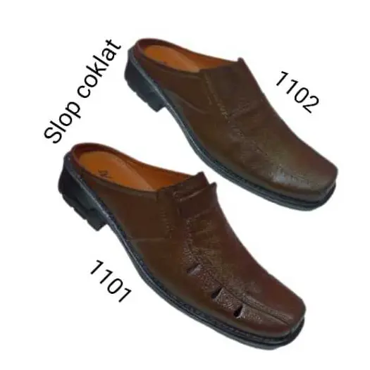 PREMIUM (READY) terjamin Sepatu selop pria putih kulit asli/sendal sepatu casual sol karet kuat dan yaman (BISA COD ) murah terlaris 5