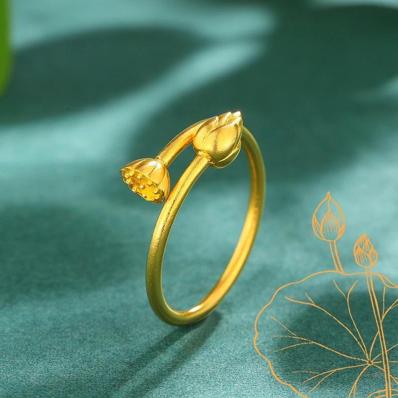 Product Introduction of SS24 Happy Rings Lotus Adjustable Ring for Women 18