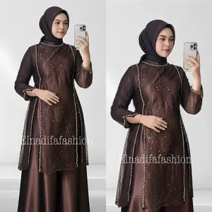 Elnadifa Gamis Belah Kiri Kanan Dress Bridesmaid Kondangan Wanita Muslim 2026