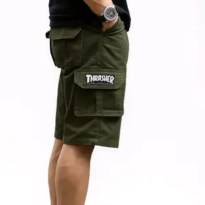 Celana pendek cargo  Casual disain bordir termurah JAYA STORE1 bahan twil jova  Shorts Distro Pria dan wanita Hitam abu moca crem army  Navy Santai Dewasa