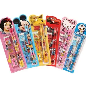 Stationery Set 5 in 1 Alat Tulis Anak Sekolah Penghapus penggaris Pensil Serutan Karakter Lucu