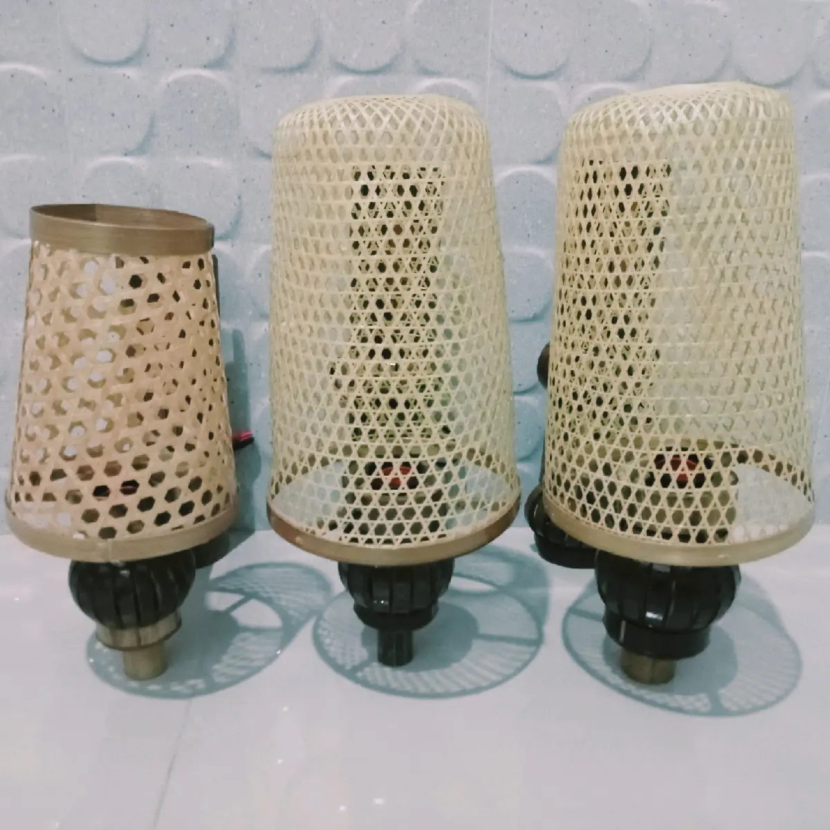 Lampu Tempel Dinding / Lampu Hias Yang Terbuat Dari Bambu Sangat Cantik Kamar
