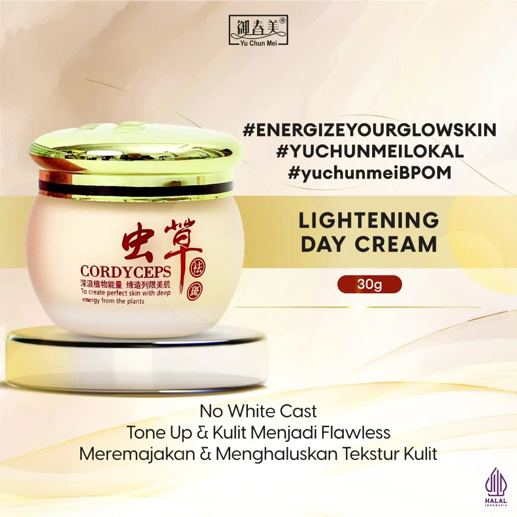 YU CHUN MEI CORDYCEPS Lightening Day Cream 30gr [BPOM ORIGINAL LOKAL]