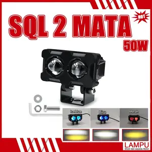 Lampu Tembak LED Laser 2 Mata CR7 Plus Devil Waterproof CS 1061 Kabel Car
