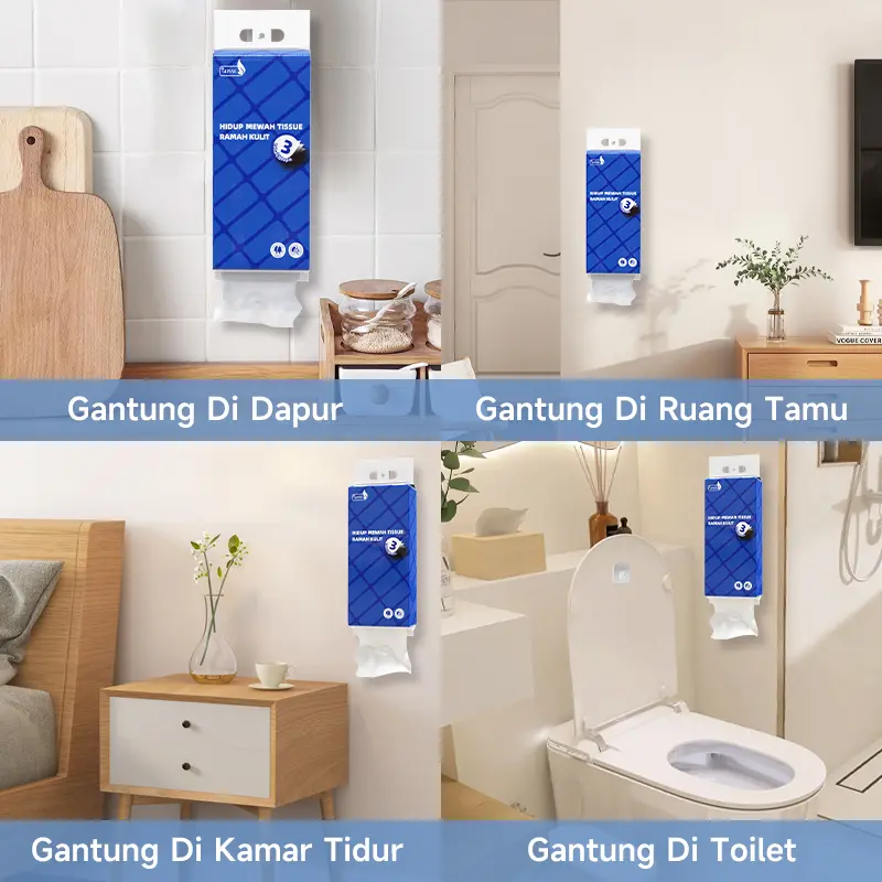 【Exclusive ompolos】GLISSE  Tisu Gantung  tebal 3 PLY  1260 Helai untuk pakai dirumah ekonomis Tisu makanan dengan kemasaan besar-Free Gantungan 1