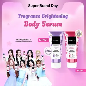 SCARLETT 10% NIACINAMIDE Fragrance Brightening Body Serum 170ml - Velvet Rouge & Purple Kiss Kulit Cerah Lembab Sehat dan Wangi Mewah Seharian Solusi untuk Kulit Belang