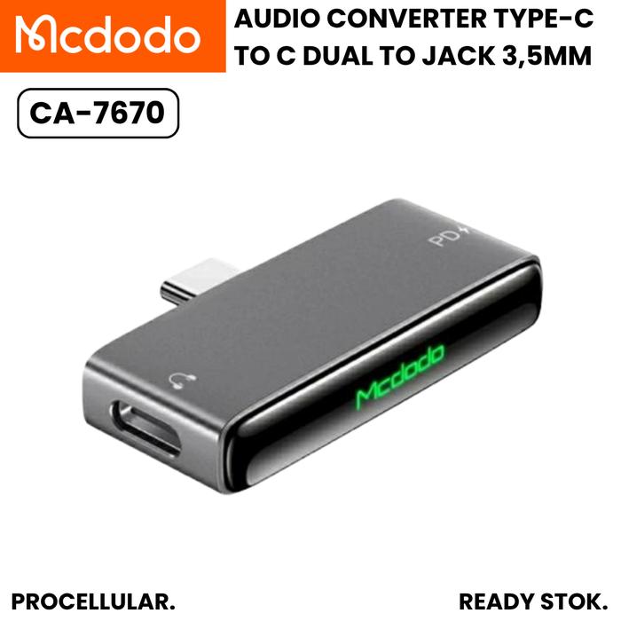 Gambar Mcdodo Audio Adapter Type-C to Type C Dual Type C Converter CA-7670 dari PROCELLULAR Kota Administrasi Jakarta Pusat Tokopedia