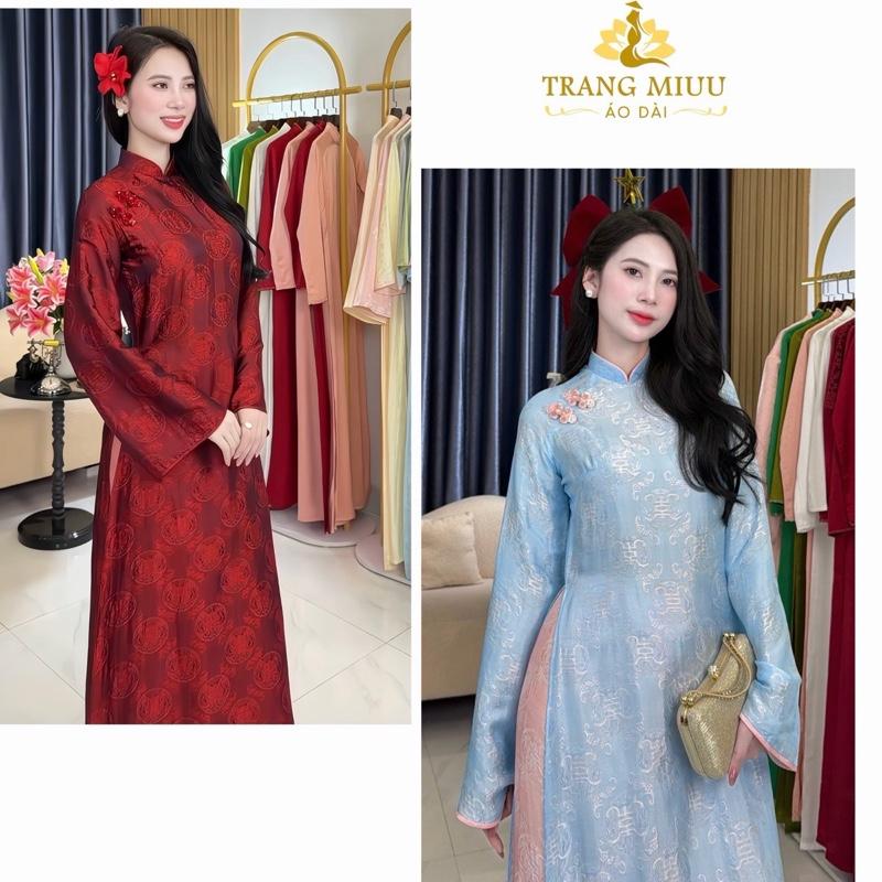  BST TẾT 2026  Áo dài cách tân lụa tơ tằm Nha Xá thọ dơi cao cấp - Áo Dài Trang Miuu 