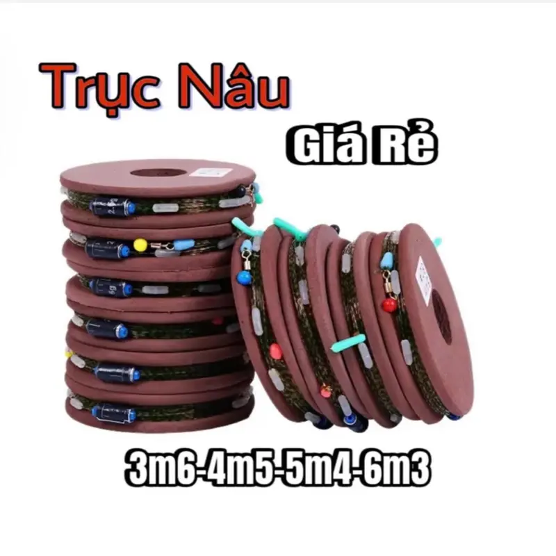 ￼dây trục câu đơn câu đài dây trục nâu buộc sẵn cước câu cá tàng hình, trục thẻo câu cá vip