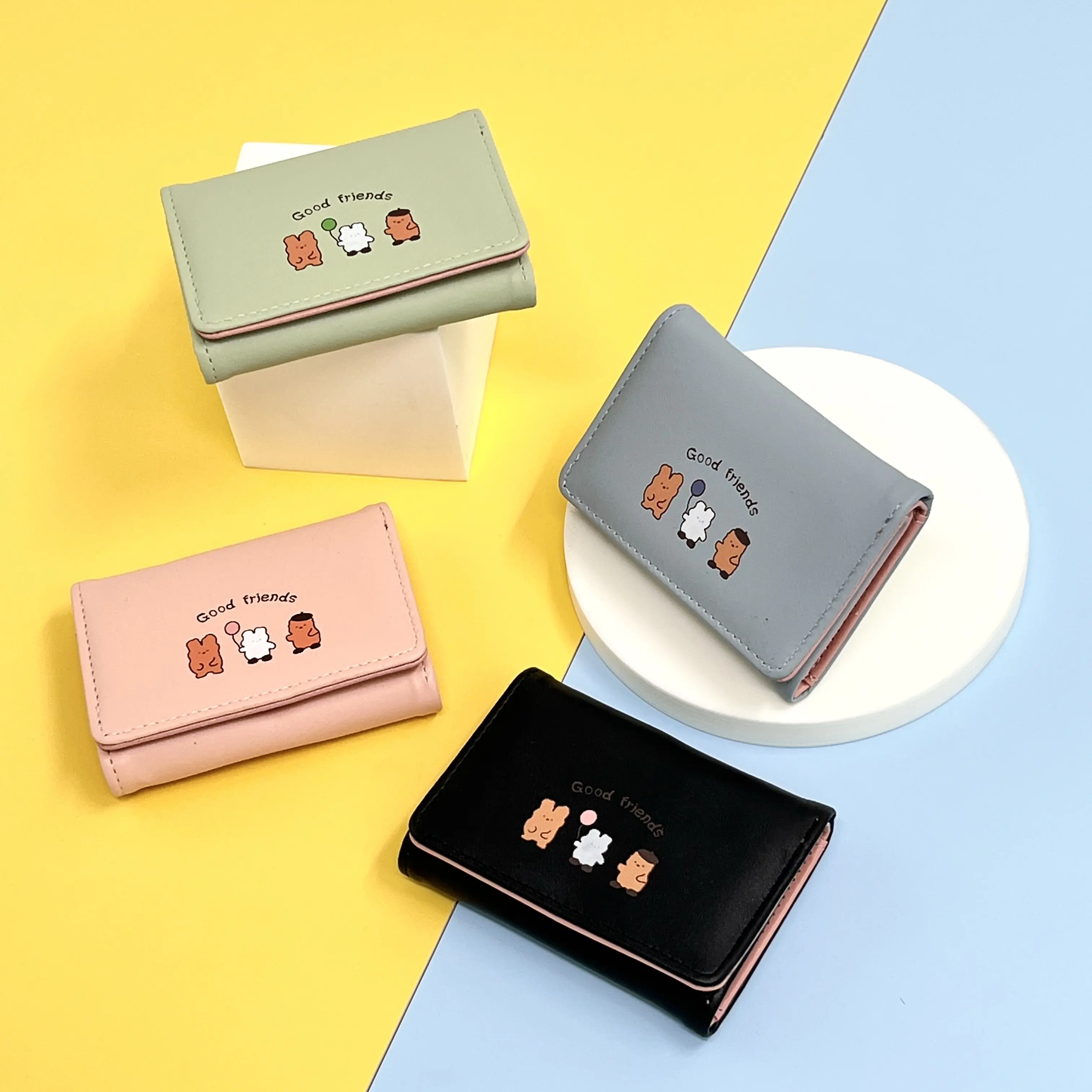 Dompet Lipat Wanita Good Friends Korean Style Kartu Kulit PU