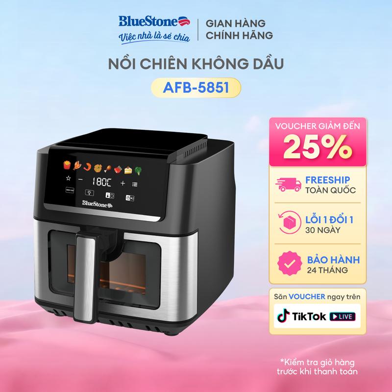 [NEW] Nồi Chiên Không Dầu BlueStone AFB-5851 6.5L 1700W-Cửa kính, chiên nhanh, giòn đều, hạn chế dầu