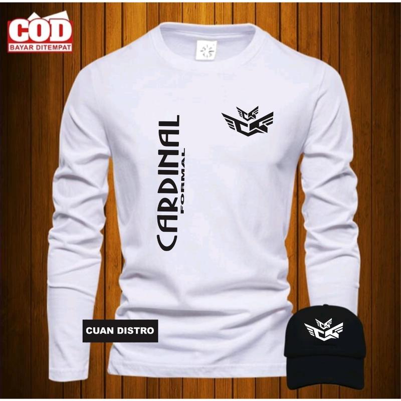 BONUS TOPI Terbaru ! HarapanStore Jaya Kaos Distro Lengan panjang Pria Wanita Terbaru Kaos Distro Pria Free Topi Cardinal Formal Tegak Kirka Terbaru Print Black 100% Catoon Combed 24s - Premium Quality 2