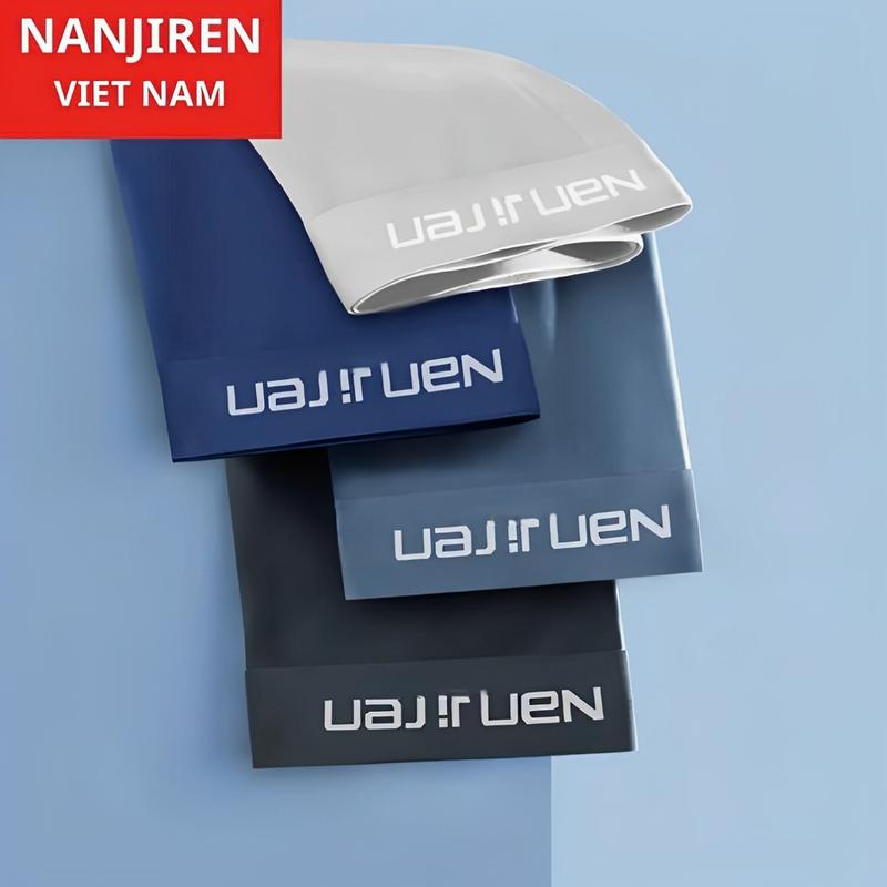 Hộp 4 Quần Sịp Nam Boxer Nanjiren Vải Thun Lạnh Cao Cấp Kháng Khuẩn Khử Mùi Quần Boxer Quần Lót Menwear