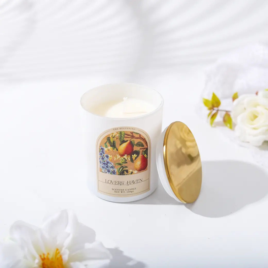 The Beginning Lovers' Haven Scented Candle / Lilin Aromaterapi / Premium Soy Scented Candle 150 gr Rose Hijau