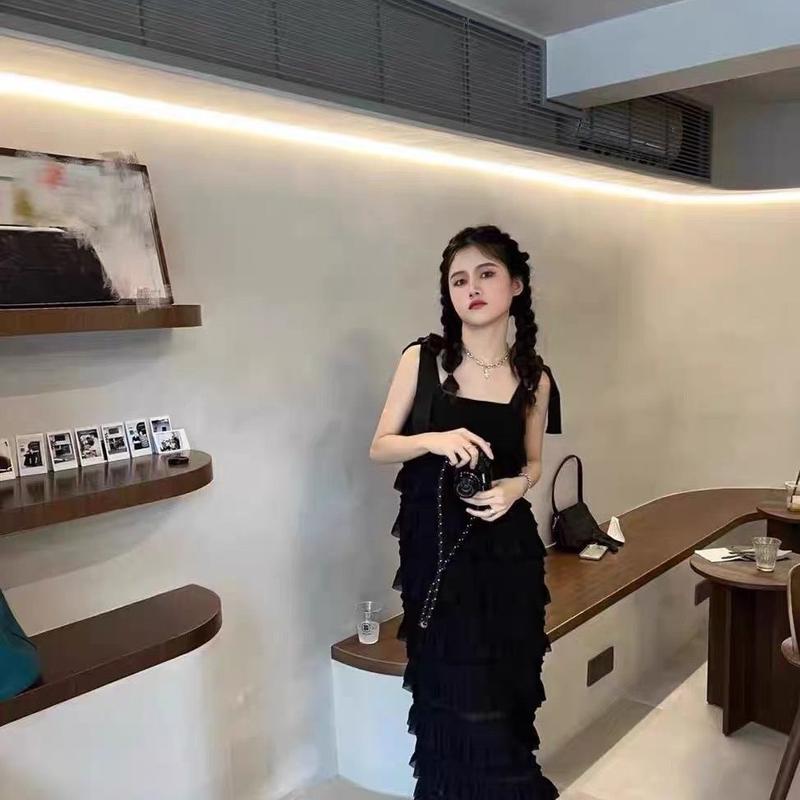 Váy Dài,  Váy Hai Dây Thắt Nơ Dáng Rộng, váy đi biển đẹp  váy xin nhẹ nhàng váy ngang vai bồng bềnh Hàng  váy nữ 2025 mẫu mới, Women Dressváy nữ 2025 mẫu mới váy ngang vai bồng bềnh 9