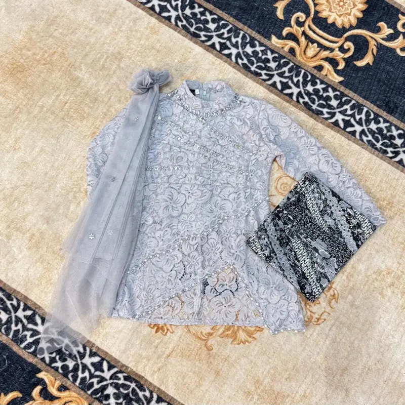 Kebaya Anak Selena Setelan Baju Anak Usia 4-12 tahun Kebaya Brukat Anak Perempuan 4