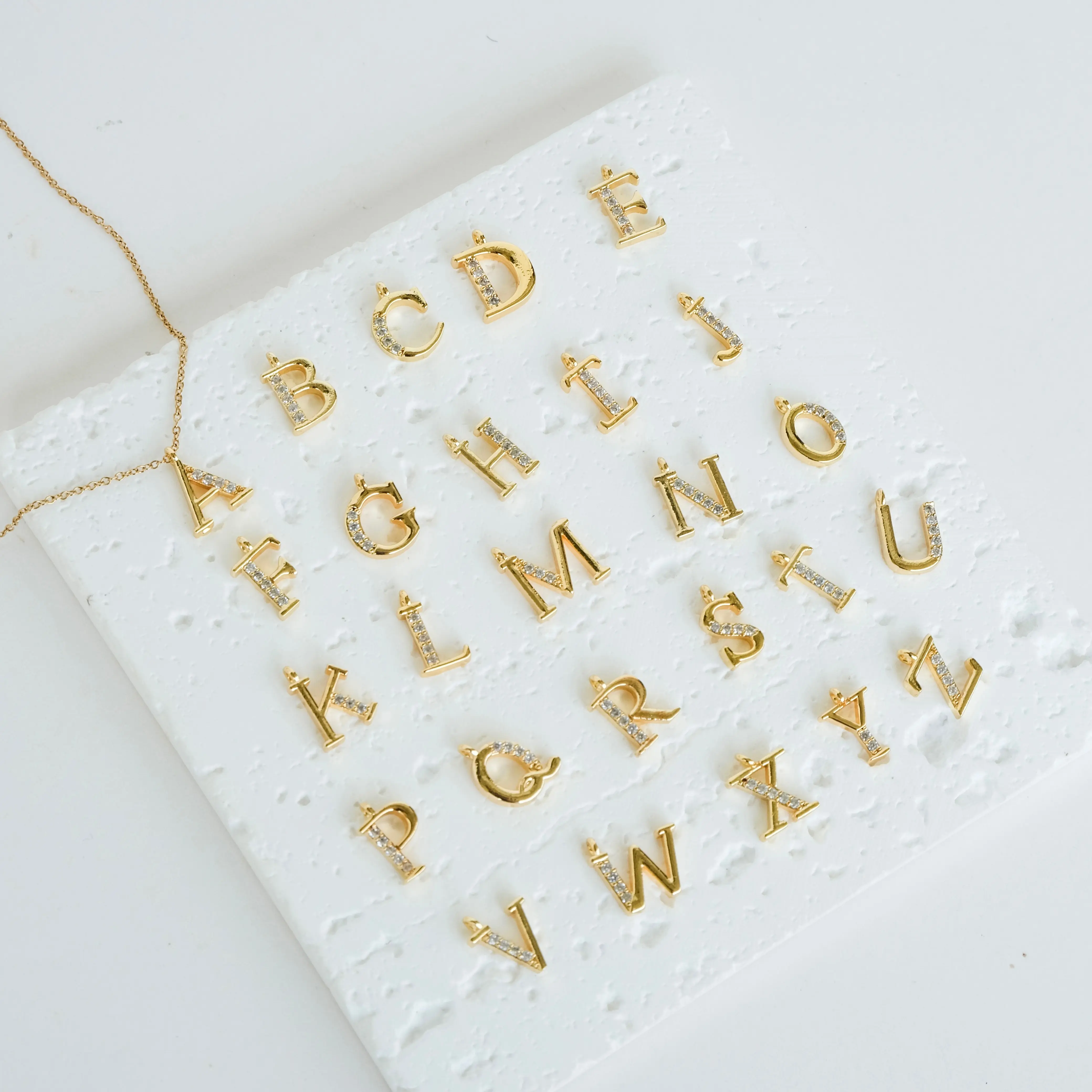 <NEW ARRIVALS> Silver/Gold Plated Alphabet Necklaces