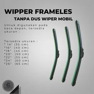 TANPA DUS WIPER MOBIL FRAMELES (MURAH) UNIVERSAL UNTUK SEMUA MOBIL