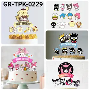 GR-TPK-0229 GR 2 Cake topper pompompurin melody Kuromi cinnamon roll