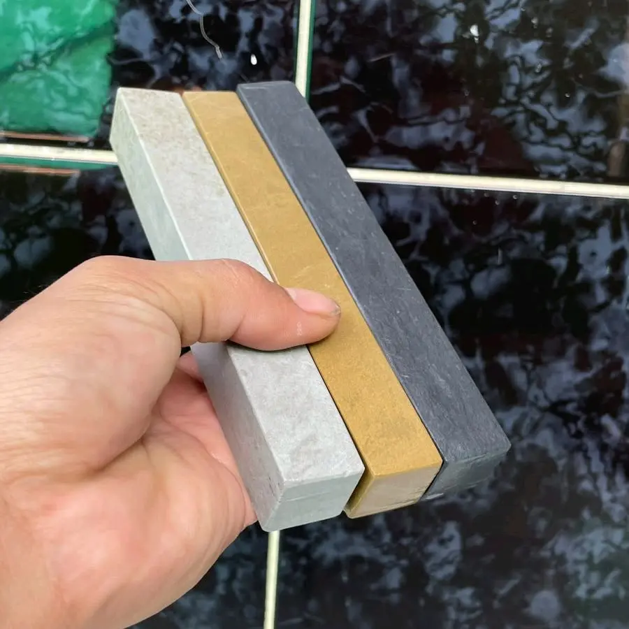batu asah taji ukuran 15x2x2cm grit 4000,6000,8000 1set asli alam knife asahan pisau