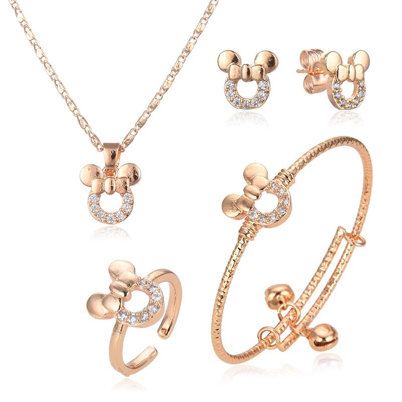 TERBARU SET PERHIASAN ANAK PEREMPUAN MODEL MIKYMOSE BOLONG GOLD Costume Fashion Kids 0