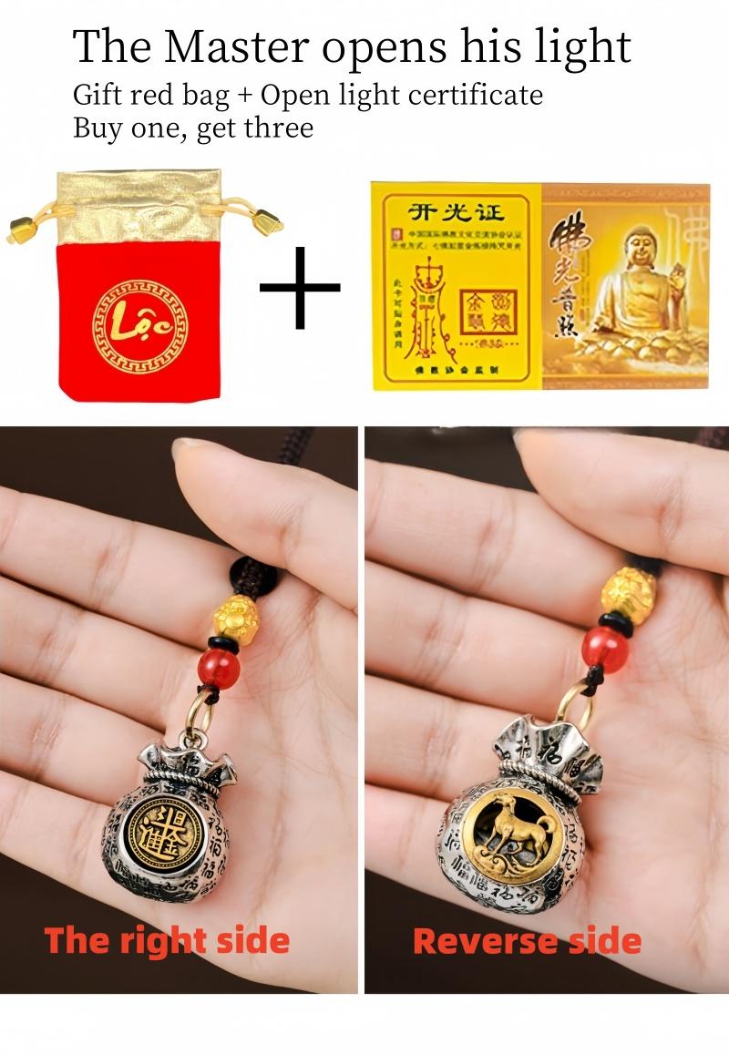 Product Introduction of Feng Shui pendant Chinese Zodiac Sun Dou gold Momofu money bag can be rotated fortune bag key Car key link pendant men and women fortune 5