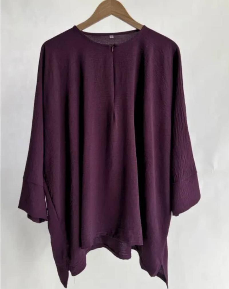 Product Introduction of Hot selling baggy blouse top ironless cey shirt baju 8
