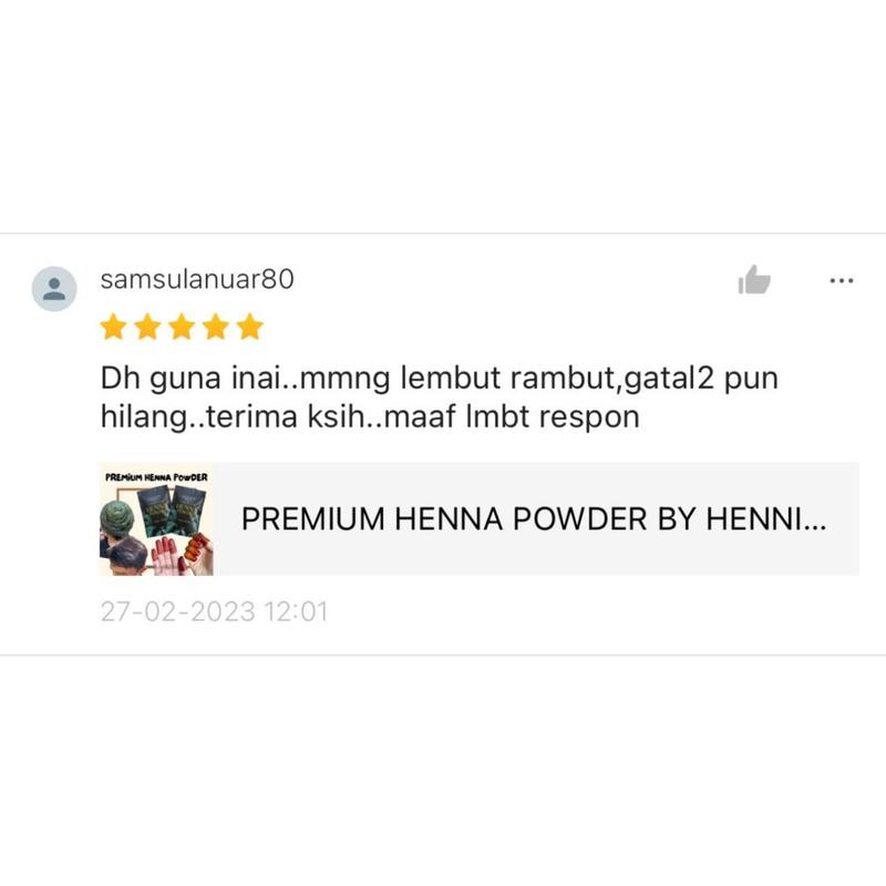 INAI POWDER Rambut Asli | Halal | Telus Air | Sah Solat | Merawat Masalah Rambut | Melebatkan Rambut | Merawat Masalah Kelemumur | Hennis 9