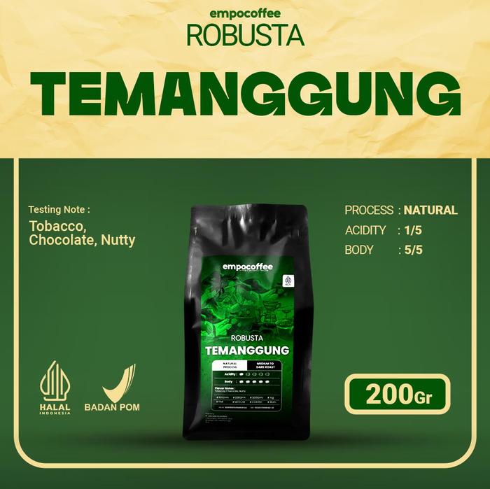 Gambar Kopi Robusta Temanggung Java Coffee Roasted Beans Espresso Coffe 200gr - Biji Kopi dari Empo Coffee Kota Administrasi Jakarta Pusat Tokopedia