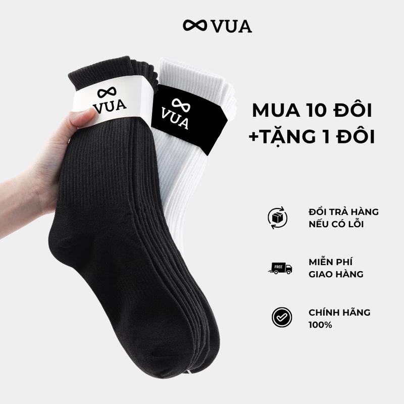 [VUA] [COMBO 10 ĐÔI TẶNG 1 ĐÔI] Tất cổ cao, trung, thấp nam nữ dày dặn vừa phải phù hợp cả nam và nữ, Thoáng khí Sport Cotton tất thể thao thun spandex Menswear
