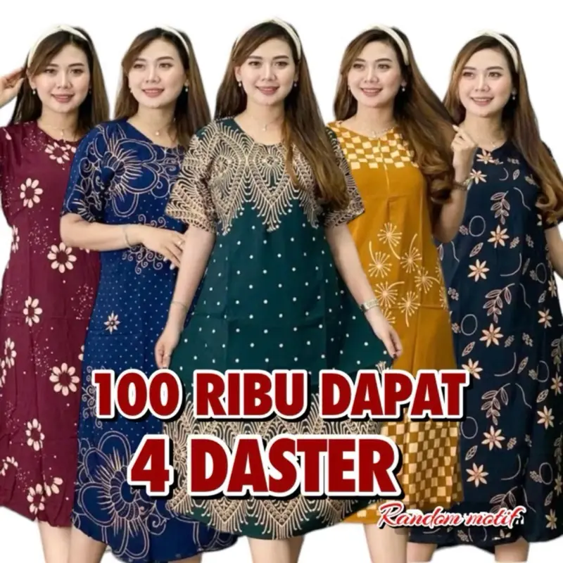 Daster Busui Bumil Hamil Bahan Rayon 100 Ribu Dapat 4pcs Paket Usaha Adem Terlaris Wanita Kancing Lengan Pendek Busui Motif  Batik Bunga Kekinian Daster Murah Cantik Mewah