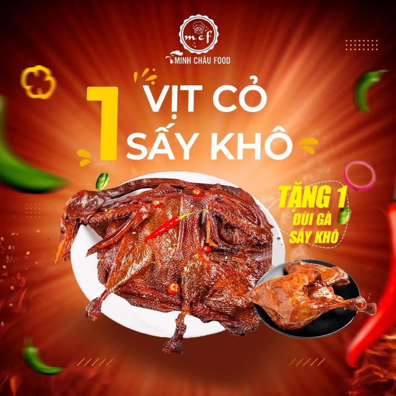   COMBO 1 VỊT 1 ĐÙI  Vịt cỏ sấy khô sốt cay by MINH CHÂU FOOD Thức Ăn Ăn Vặt Snack 