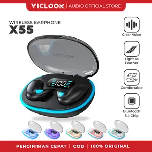VICLOOK True Wireless Headphones X55 with Mic Button Control Sleep headset Noise Reduction Earhooks