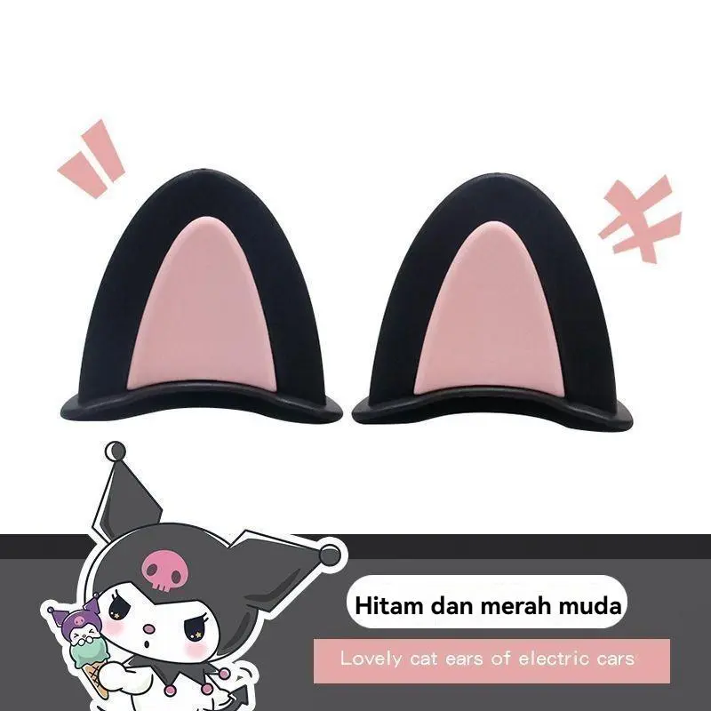 Hitam + Pink -Telinga Kucing