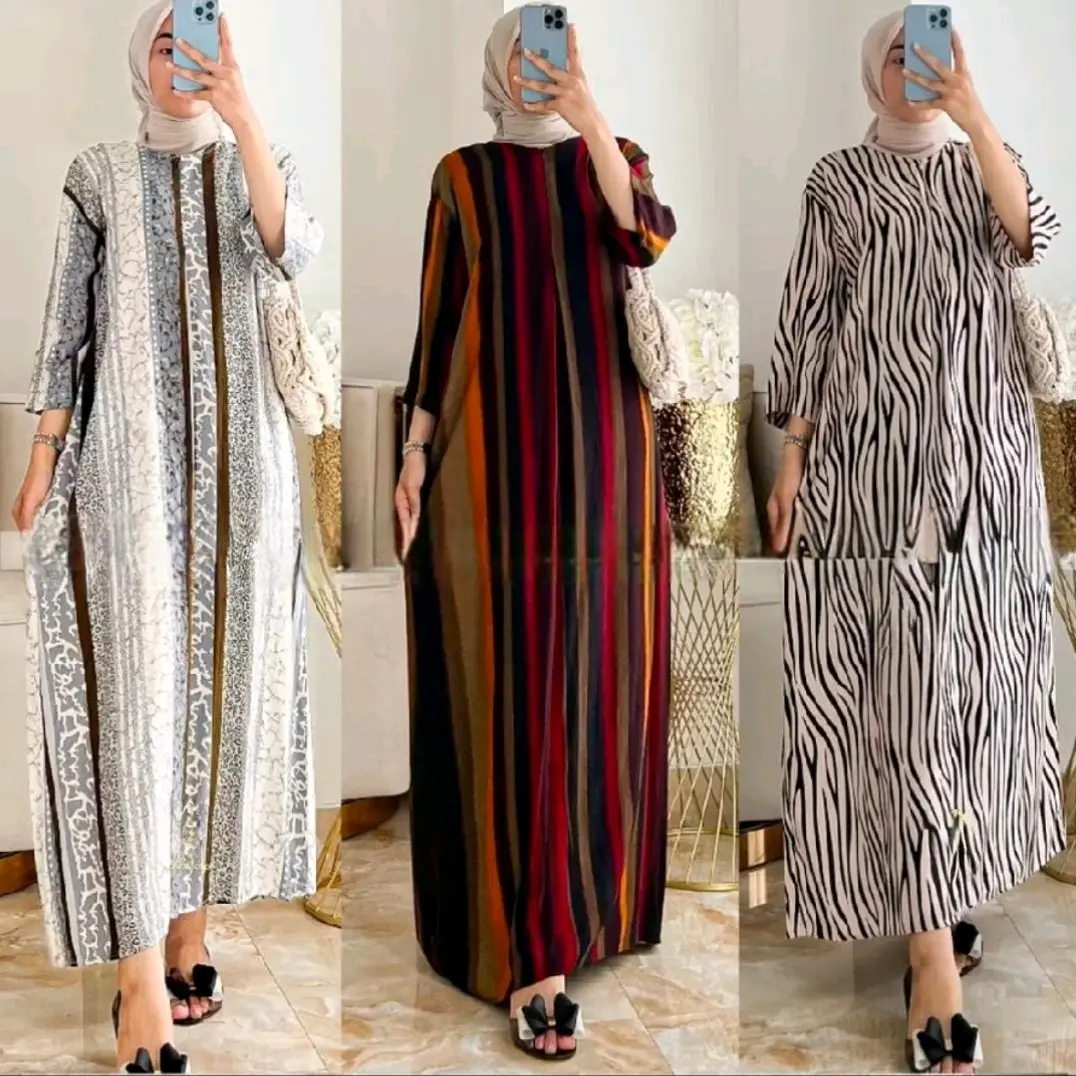 Daster Gamis Lengan Tangan 3/4 Panjang Sematakaki Busui Jumbo LD 120 Murah Dress Muslim Atasan Bunga
