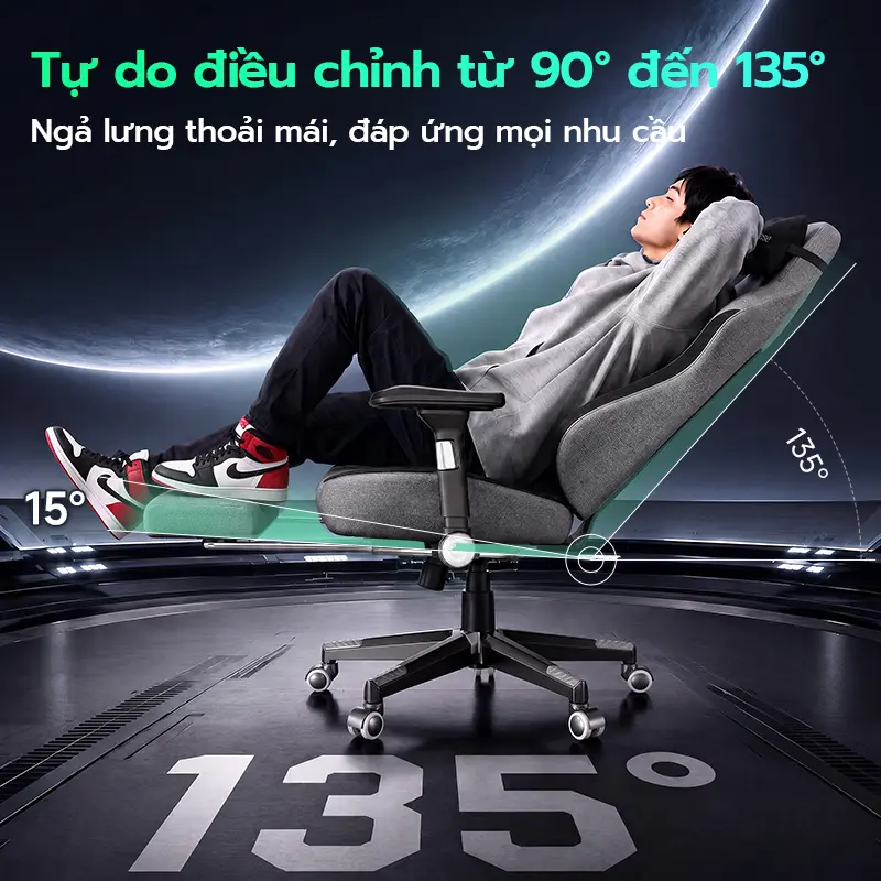 Ghế gaming Xpanse X3 – Ghế chơi game công thái học, đệm không cánh nâng cấp, vải Nano-Tech, tựa lưng 135° điều chỉnh | BigBuy360 - bigbuy360.vn