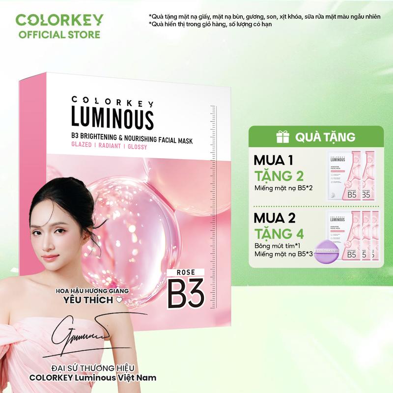 NEW 1 Hộp 10 Miếng Mặt Nạ Giấy COLORKEY LUMINOUS B3 Thế Hệ Mới Hỗ Trợ Dưỡng Sáng Da Mịn Màng 30ml miếng