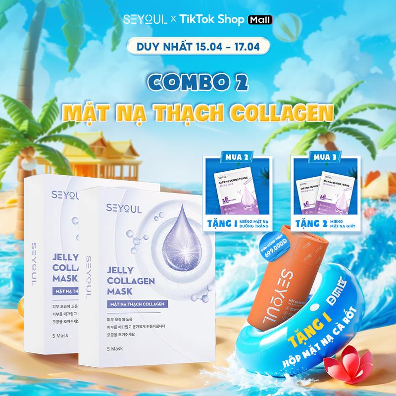 [SEYOUL] - Combo 2 hộp mặt nạ thạch Collagen (Tặng miếng mặt nạ cấp ẩm) - Jelly Collagen Mask SEYOUL