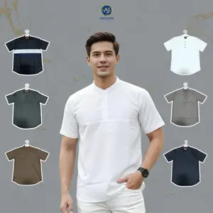Baju Koko Kurta Pria Muslim Pendek Putih