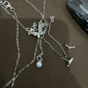Fashion Manis Kalung Titanium Wanita Perak Anti Karat Kalung Couple Kupu-kupu Mutiara Liontin Aksesoris Wanita Perhiasan X070