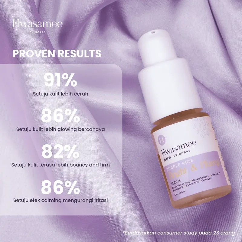 HWASAMEE [Serum 5in1 + Night Cream 10x Brightening ] Perawatan Malam Sempurna Bangun Dengan Wajah Glowing Kenyal Terjaga Kelembaban Kulit Ceramide Extract Niacinamide Pencerah Purple Vitamin Lavender Memudarkan Mencerahkan 7